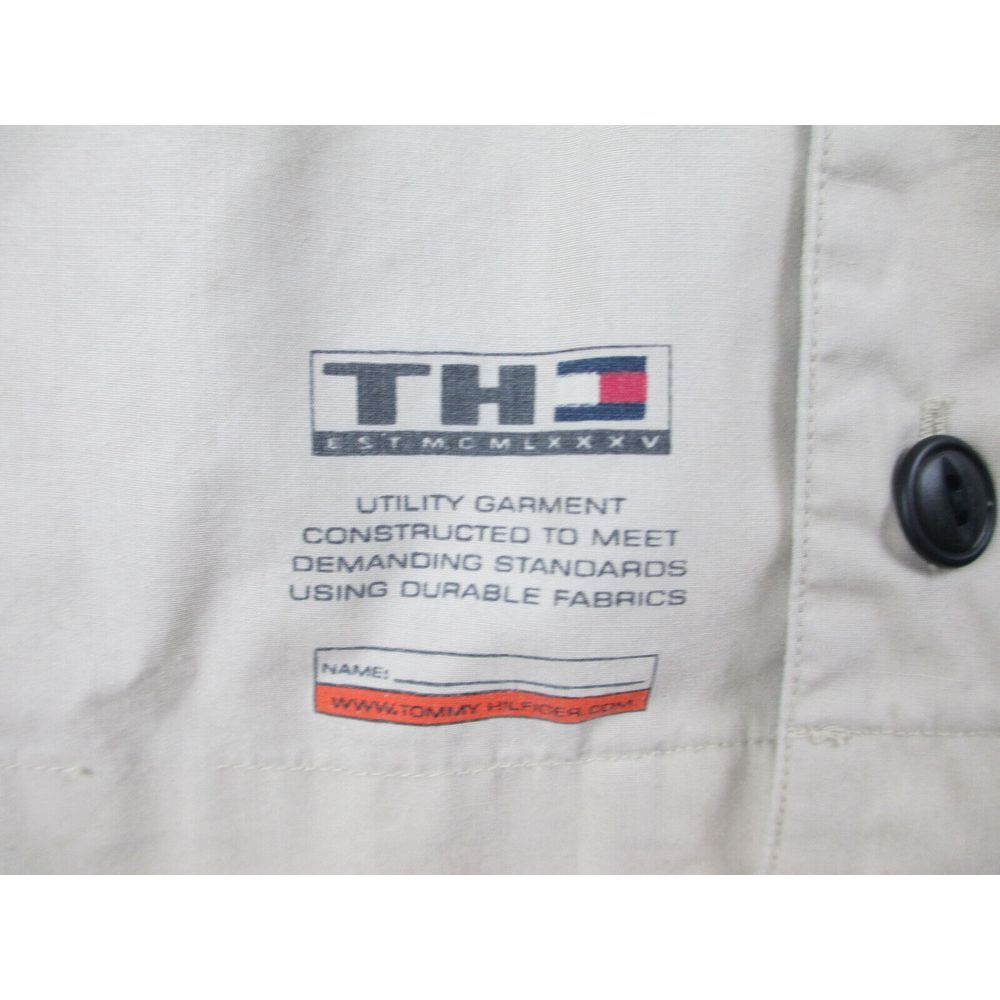 Tommy Hilfiger Shirt Mens 2XL XX‎ Brown Button Up Pockets Utility Flag Casual* - Picture 7 of 13